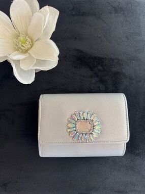 Women's Silver Crystal Accent Wallet - perfect for weddings or parties